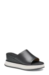Johnston & Murphy Colleen Platform Wedge Slide Sandal In Black Nappa Leather