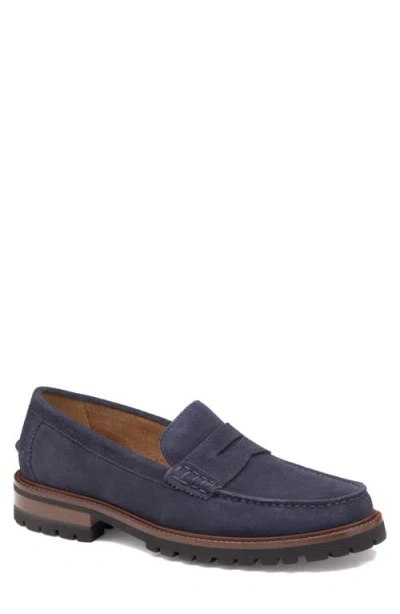 Johnston & Murphy Collier Penny Loafer In Blue