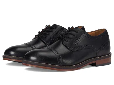 Johnston & Murphy Conard Cap Toe (little Kid/big Kid) Boy's Shoes Black Full Grain : 13 Little Kid M, Leather