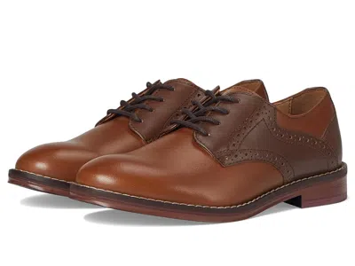 Johnston & Murphy Conard Saddle (little Kid/big Kid) Boy's Shoes Tan/dark Brown Full Grain : 13 Little Kid M, Leather In Multi
