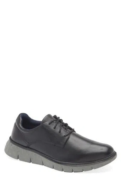 Johnston & Murphy Connor Plain Toe Derby In Black Full Grain
