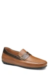 Johnston & Murphy Cort 2.0 Bit Loafer In Tan Full Grain/dark Brown Croc
