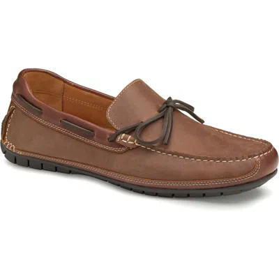 Johnston & Murphy Cort Driving Shoe In Tan/brown Full Grain