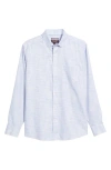 Johnston & Murphy Cross Hatch Cotton Dobby Button-up Shirt In Pink/blue