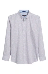 Johnston & Murphy Cross Link Print Button-up Shirt In White Multi
