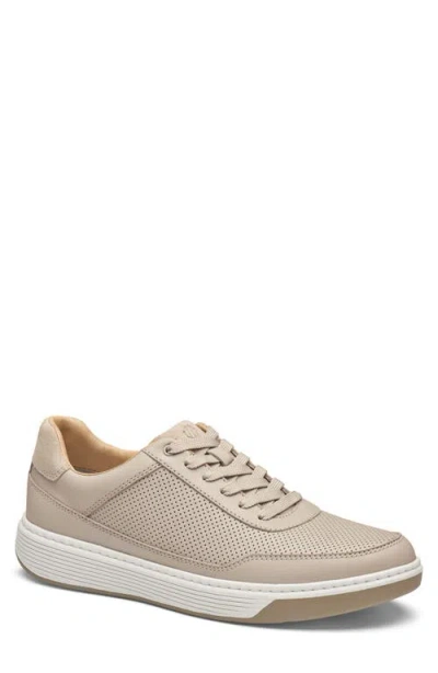 Johnston & Murphy Dawson Perforated Leather Sneaker In Neutral