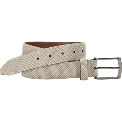 Johnston & Murphy Diagonal Embossed Leather Belt In Orange