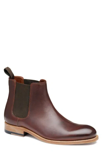 Johnston & Murphy Dudley Chelsea Boot In Mahogany Dip-dyed Calfskin