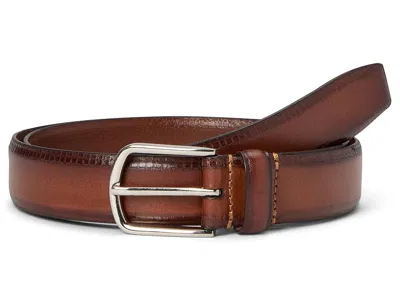 Johnston & Murphy Edge Embossed Leather Belt Belts Tan: 38" Waist In Brown