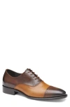 Johnston & Murphy Ellsworth Cap Toe Oxford In Brown
