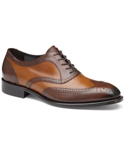 Johnston & Murphy Ellsworth Wingtip Leather Oxford In Brown