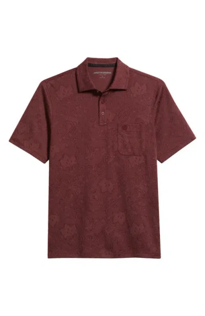 Johnston & Murphy Evans Paisley Jacquard Polo In Brown