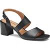 Johnston & Murphy Everly Asymmetric Slingback Sandal In Black Glove Leather