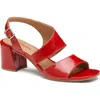 Johnston & Murphy Everly Asymmetric Slingback Sandal In Red Italian Crinkled