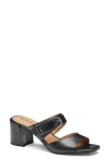 Johnston & Murphy Everly Buckle Slide Sandal In Black Calfskin