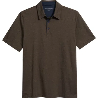 Johnston & Murphy Fine Stripe Polo In Brown