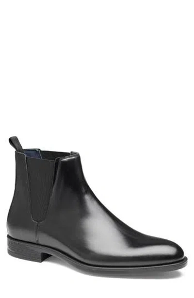 Johnston & Murphy Flynch Chelsea Boot In Black Italian Calfskin