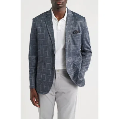 Johnston & Murphy Game Day Xc Flex® Pinnacle Black Windowpane Check Knit Sport Coat In Multi