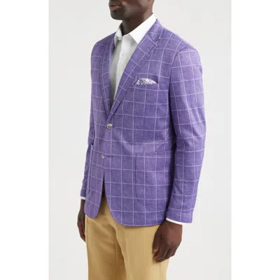 Johnston & Murphy Game Day Xc Flex® Pinnacle Purple Windowpane Check Knit Sport Coat