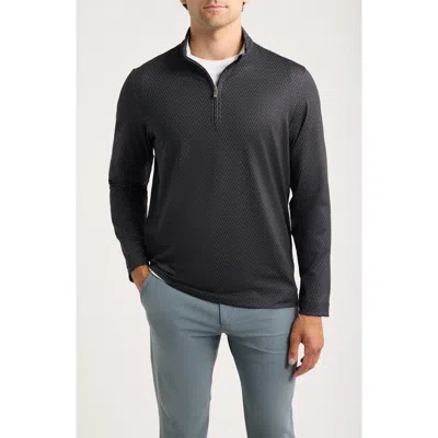 Johnston & Murphy Game Day Xc+™ Goal Post Print Quarter Zip Pullover In Black