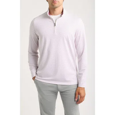 Johnston & Murphy Game Day Xc+™ Goal Post Print Quarter Zip Pullover In White