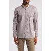 Johnston & Murphy Geometric Medallion Print Button-up Shirt In Brown/navy