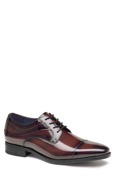 Johnston & Murphy Gibbons Cap Toe Derby In Burgundy