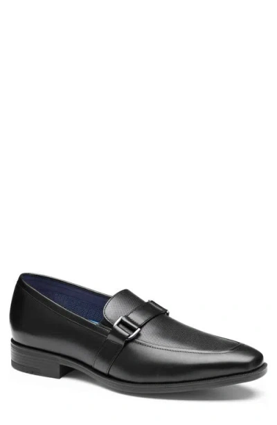 Johnston & Murphy Gibbons Embossed Bit Loafer In Black