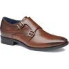 Johnston & Murphy Men's Gibbons Double-buckle Monk Oxfords In Brown Full Grain