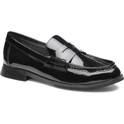 Johnston & Murphy Gillian Patent Leather Penny Loafer In Black