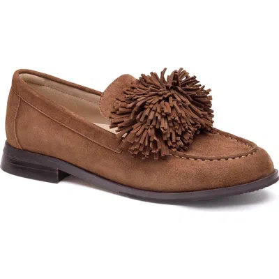 Johnston & Murphy Gillian Pom Pom Loafer In Brown
