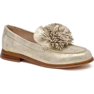 Johnston & Murphy Gillian Pom Pom Loafer In Gold