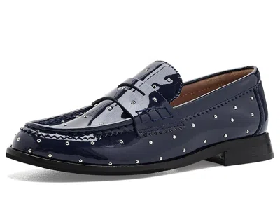 Johnston & Murphy Gillian Studded Penny Loafers Women's Flat Shoes Navy: 7.5 M, Leather In Multi