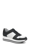 Johnston & Murphy Gracie Colorblock Sneaker In Black Suede/white Calf
