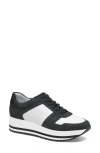 Johnston & Murphy Gracie Colorblock Sneaker In Black Suede/ White Calf