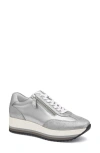 Johnston & Murphy Gracie Side Zip Sneaker In Silver Metallic