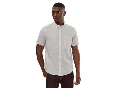 Johnston & Murphy Hampton Short-sleeve Cotton-linen Shirt In Multi