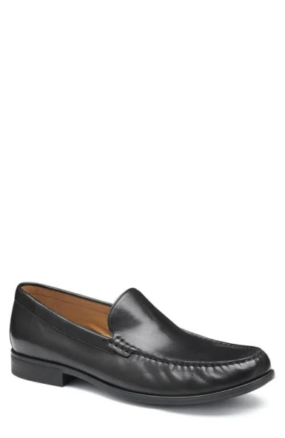 Johnston & Murphy Harrison Moc Toe Loafer In Black Glove Leather