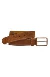 Johnston & Murphy Harrison Soft Leather Belt In Brown