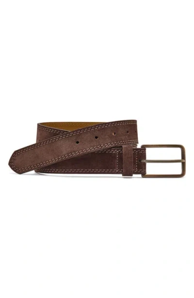 Johnston & Murphy Harrison Soft Leather Belt In Brown