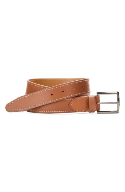Johnston & Murphy Harrison Soft Leather Belt In Brown