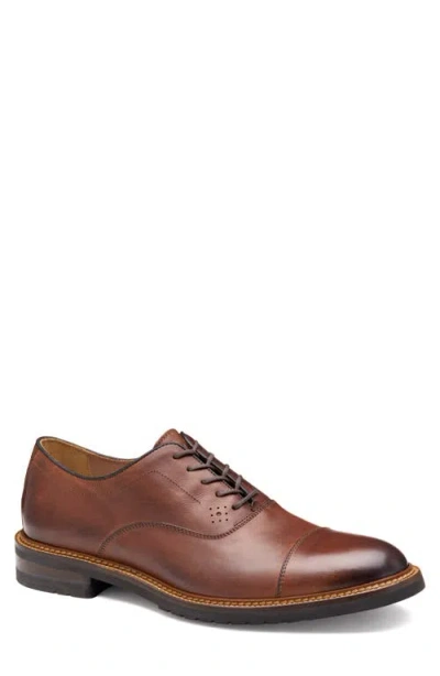 Johnston & Murphy Hartford Cap Toe Oxford In Burgundy