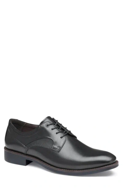 Johnston & Murphy Holcomb Waterproof Plain Toe Derby In Black Waterproof Full Grain