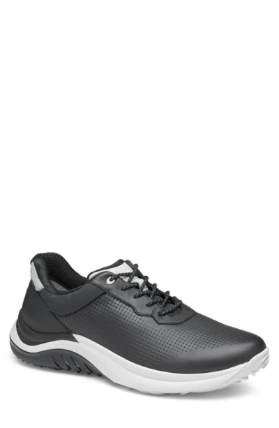 Johnston & Murphy Ht1-luxe Hybrid Golf Shoe In Black Waterproof Full Grain