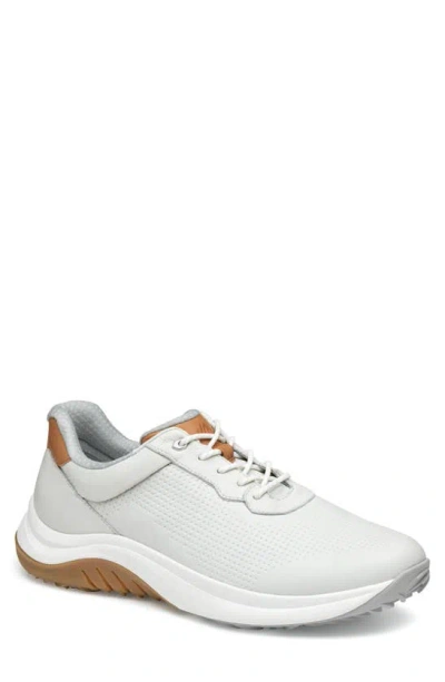 Johnston & Murphy Ht1-luxe Hybrid Golf Shoe In White Waterproof Full Grain