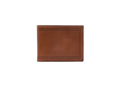 Johnston & Murphy Hudson Perforated Billfold Wallet Handbags Brown, Leather