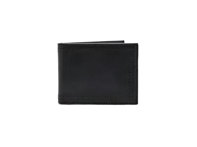 Johnston & Murphy Hudson Perforated Billfold Wallet Wallet Handbags Black, Leather