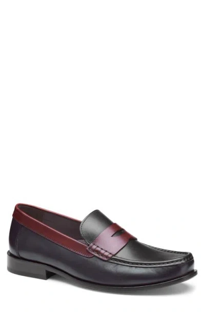Johnston & Murphy Humphrey Penny Loafers In Black