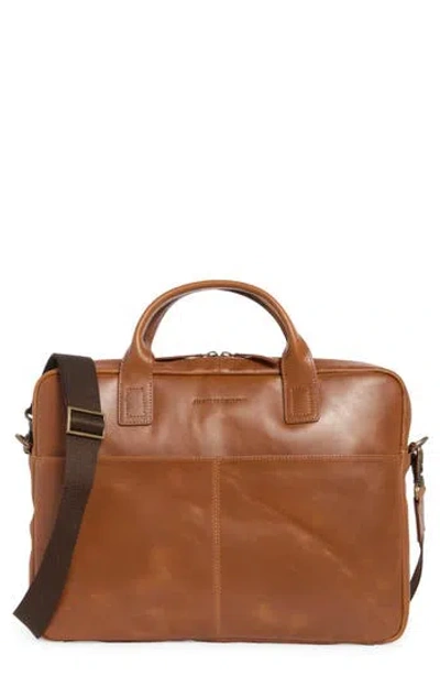 Johnston & Murphy Hunter Glaze Briefcase In Brown