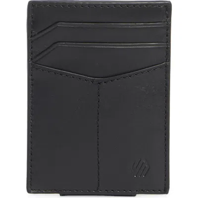Johnston & Murphy Hunter Glazed Leather Money Clip Wallet In Black